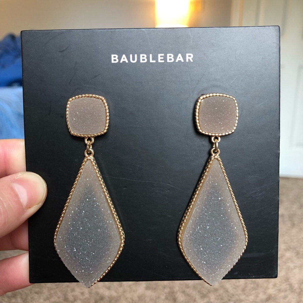 NWT Baublebar Drusy Druzy Raw Gemstone Earrings